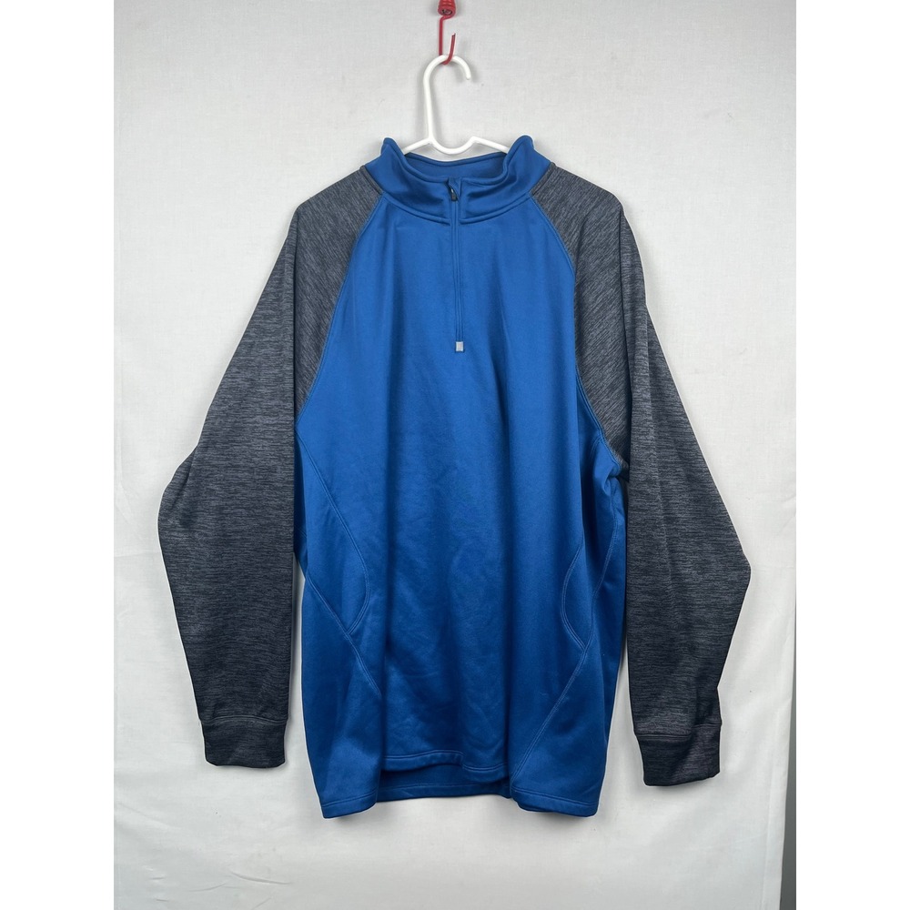 Tek‎ Gear DryTek Pullover Mens 2XB Blue Gray Quarter Zip Activewear Top 2105